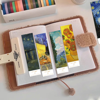 Set de 30 marcaje de carte din hârtie cu ilustrații culturale și artistice, modele retro și note scrise de mână pentru lectură, cadou creativ pentru elevi