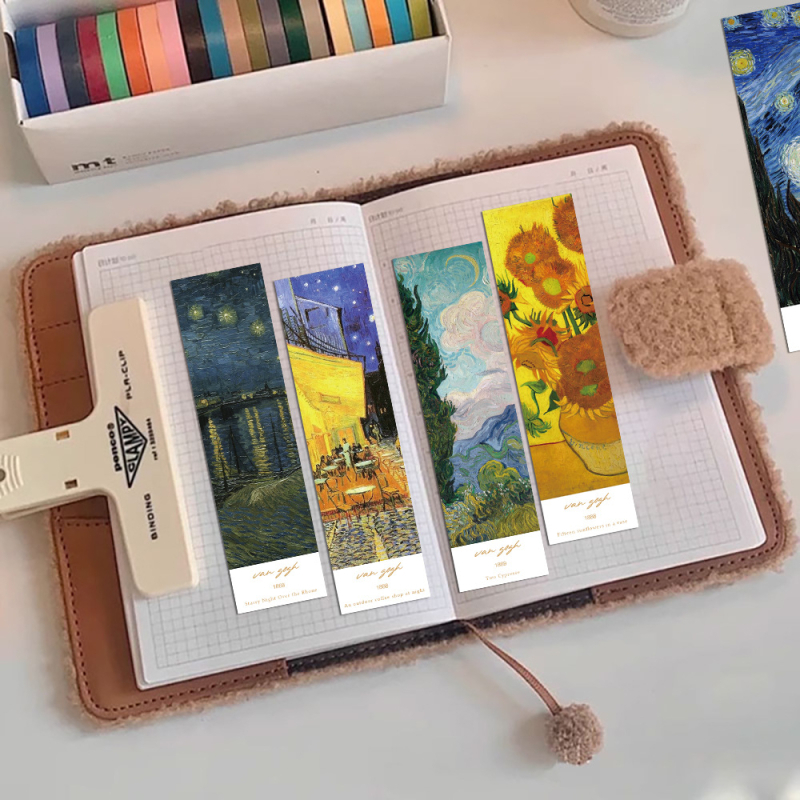 Set de 30 marcaje de carte din hârtie cu ilustrații culturale și artistice, modele retro și note scrise de mână pentru lectură, cadou creativ pentru elevi