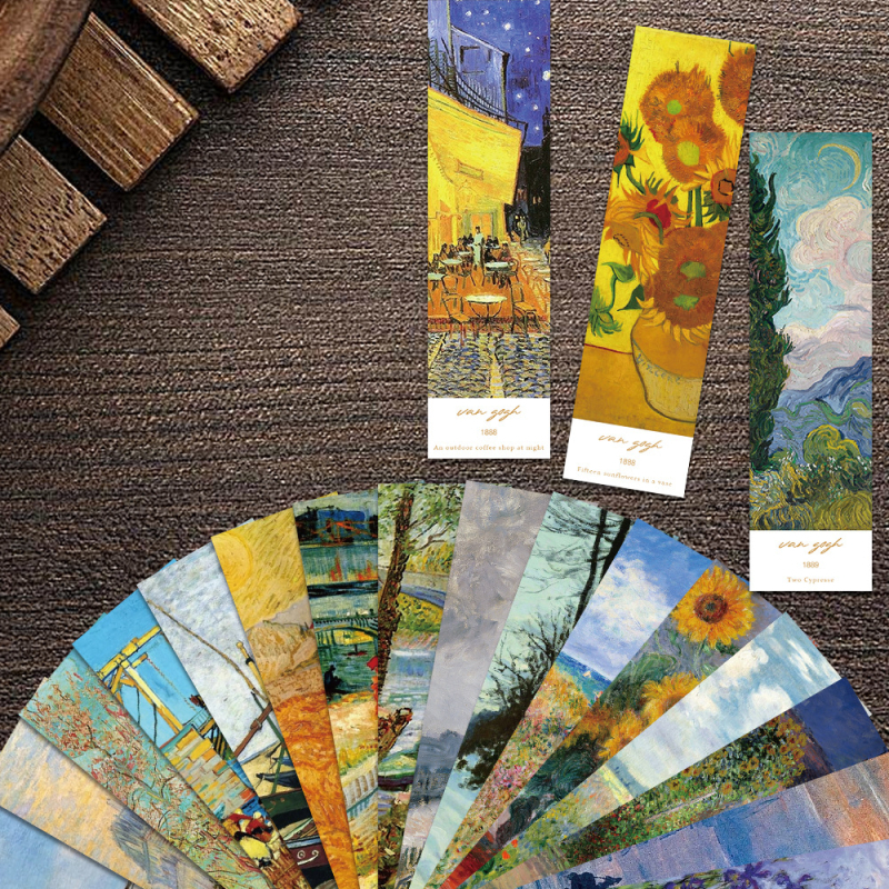 Set de 30 marcaje de carte din hârtie cu ilustrații culturale și artistice, modele retro și note scrise de mână pentru lectură, cadou creativ pentru elevi