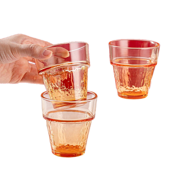 Set de pahare din sticlă portocalii, cu design stivabil — cadou corporativ cu siglă