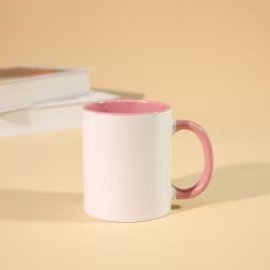 Ceșcă ceramică de 11 oz cu transfer termic și imprimare a logo-ului, design bi-color, cadou promoțional