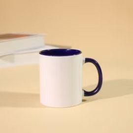 Ceșcă ceramică de 11 oz cu transfer termic și imprimare a logo-ului, design bi-color, cadou promoțional