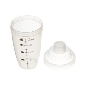 Pahar shaker pentru proteine, cu scară de măsurare, 200 ml, pentru apă, ceai cu lapte și suc
