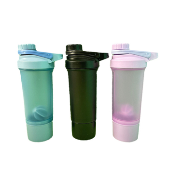 Shaker din plastic cu pereți dubli, 500 ml, pentru proteine, shakeuri și băuturi sportive