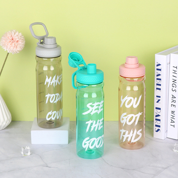 Shaker transparent de 700 ml, capac flip-top, anti-scurgere, pentru proteine și fitness