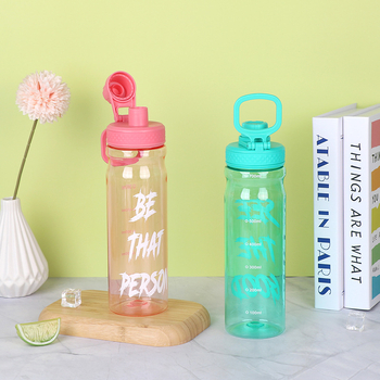 Shaker transparent de 700 ml, capac flip-top, anti-scurgere, pentru proteine și fitness