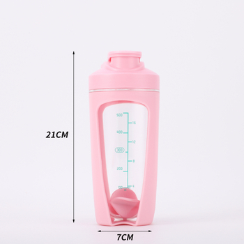 Shaker creativ portabil cu scară de măsură, capacitate mare, din plastic, pentru fitness