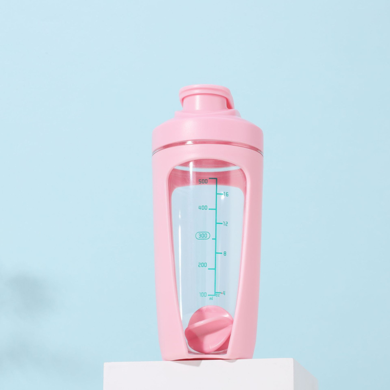 Shaker creativ portabil cu scară de măsură, capacitate mare, din plastic, pentru fitness