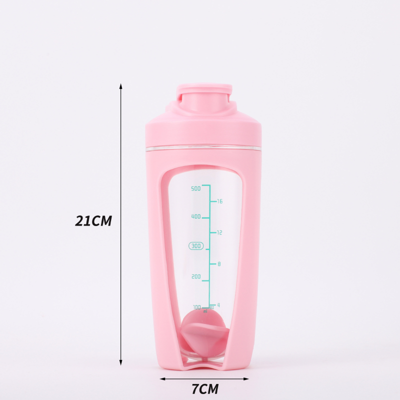 Shaker creativ portabil cu scară de măsură, capacitate mare, din plastic, pentru fitness