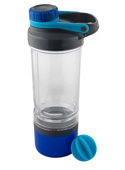 Shaker de proteine 500 ml cu compartiment pentru pudră, pentru fitness și activități în aer liber
