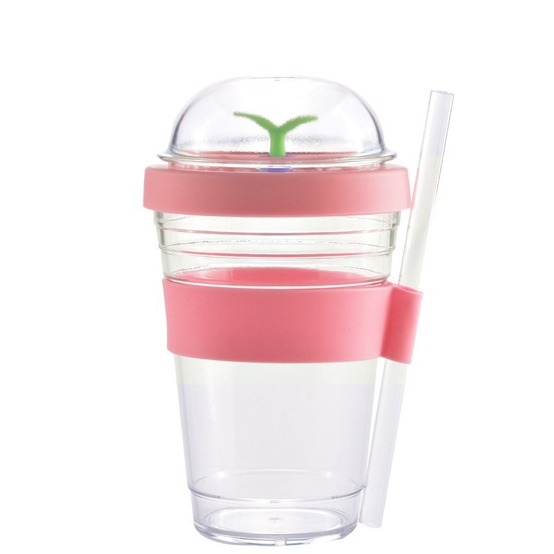 Cană shaker pentru sport, din plastic, sigilată și etanșă, cu imprimare a logo-ului