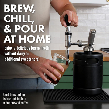 Recipient din oțel inoxidabil 2L pentru cafea cold brew cu azot pur, sticlă nitro pentru cafea, mic cilindru de gaz N2