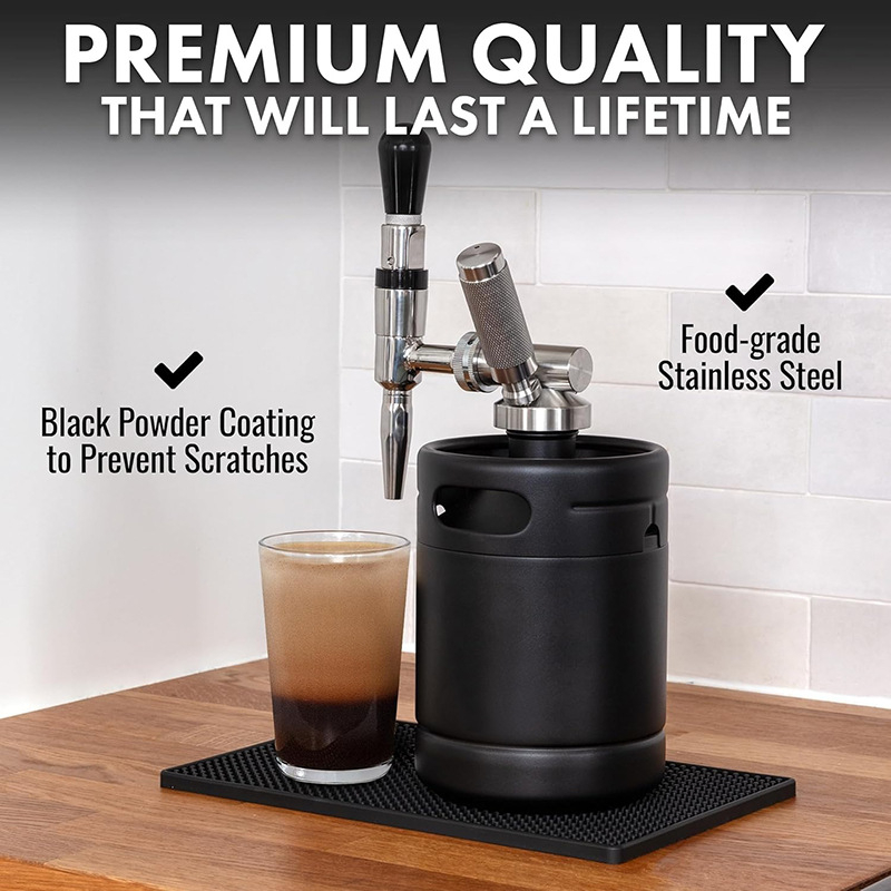 Recipient din oțel inoxidabil 2L pentru cafea cold brew cu azot pur, sticlă nitro pentru cafea, mic cilindru de gaz N2