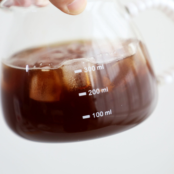 Oală de cafea în stil japonez pentru filtrare, cu carafă din sticlă de mare capacitate și ceașcă de filtrare cu suport
