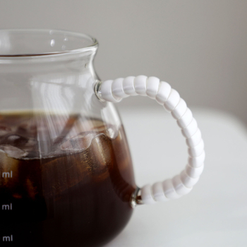 Oală de cafea în stil japonez pentru filtrare, cu carafă din sticlă de mare capacitate și ceașcă de filtrare cu suport