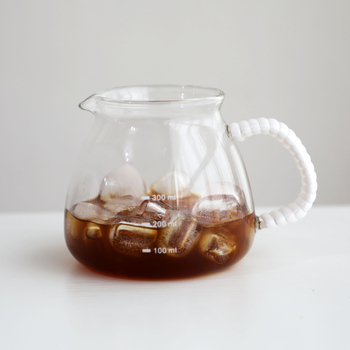 Oală de cafea în stil japonez pentru filtrare, cu carafă din sticlă de mare capacitate și ceașcă de filtrare cu suport