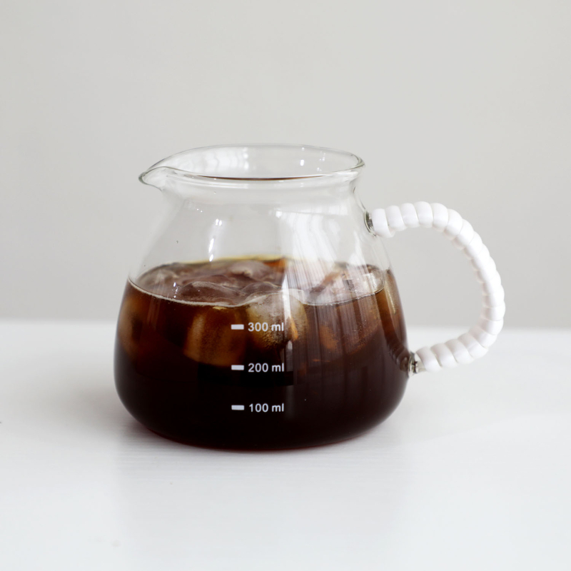 Oală de cafea în stil japonez pentru filtrare, cu carafă din sticlă de mare capacitate și ceașcă de filtrare cu suport