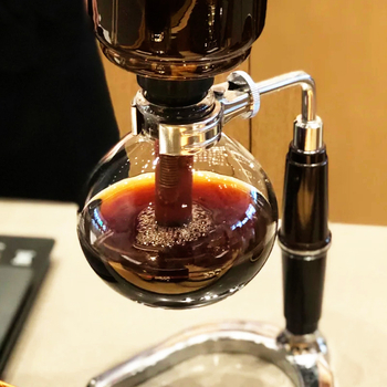 Set cafetieră siphon, manual, pentru uz casnic, cu sticlă borosilicată rezistentă la temperatură
