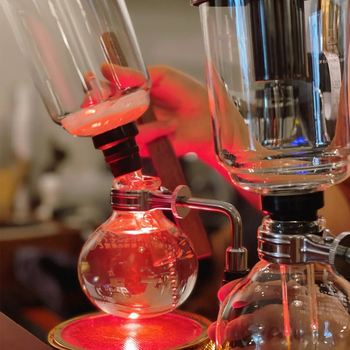 Set cafetieră siphon, manual, pentru uz casnic, cu sticlă borosilicată rezistentă la temperatură