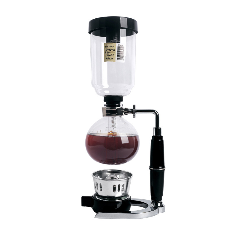 Set cafetieră siphon, manual, pentru uz casnic, cu sticlă borosilicată rezistentă la temperatură