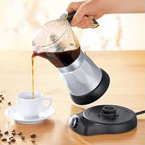 BNORSY cafetieră moka din aluminiu, stil european, aparat electric de cafea