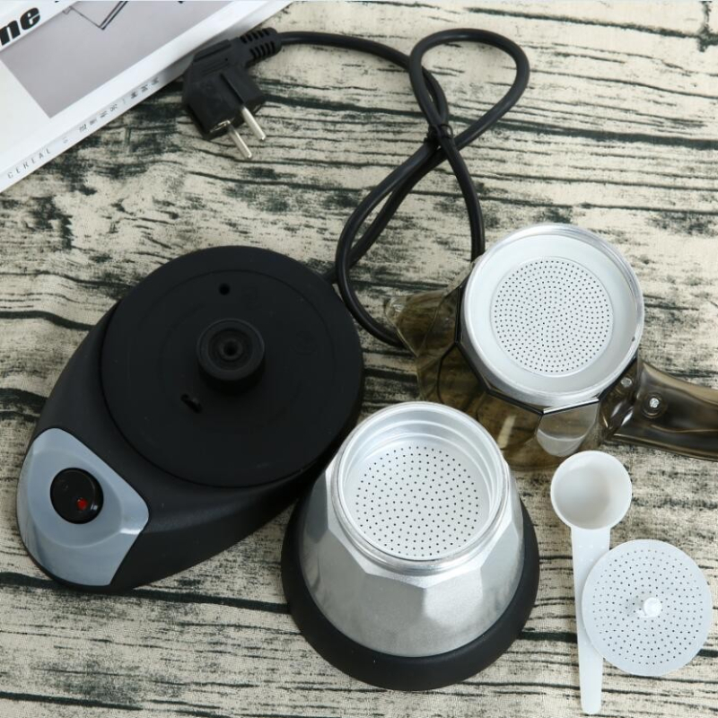 BNORSY cafetieră moka din aluminiu, stil european, aparat electric de cafea