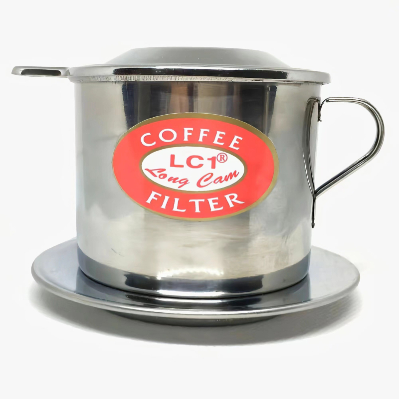 Cafetieră din oțel inoxidabil pentru filtrare, cu ceașcă – cafea preparată manual