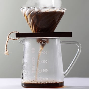 Carafă de cafea pentru uz casnic, preparare manuală, rezistentă la temperatură, sticlă suflată manual, groasă