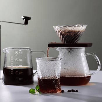 Carafă de cafea pentru uz casnic, preparare manuală, rezistentă la temperatură, sticlă suflată manual, groasă