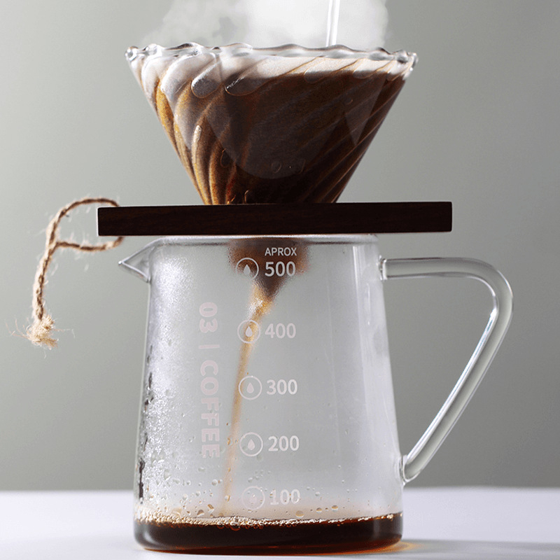 Carafă de cafea pentru uz casnic, preparare manuală, rezistentă la temperatură, sticlă suflată manual, groasă
