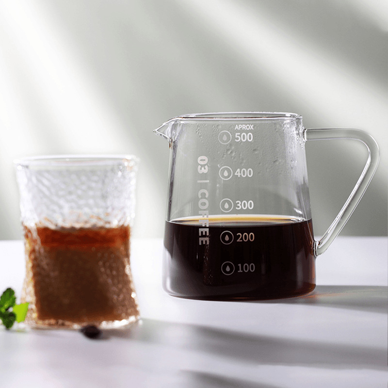 Carafă de cafea pentru uz casnic, preparare manuală, rezistentă la temperatură, sticlă suflată manual, groasă