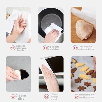 Prosop de bucătărie de unică folosință, extra gros, utilizare umedă și uscată, lavabil, absorbant de ulei, material nețesut