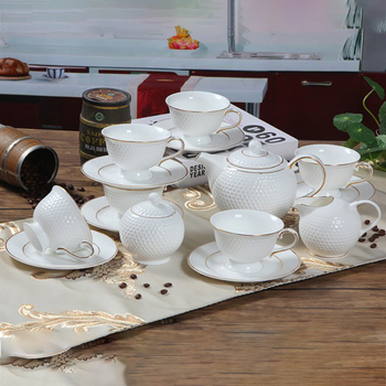 Set de cești de cafea din porțelan de os, stil european și britanic, ceainic pentru ceai de după-amiază