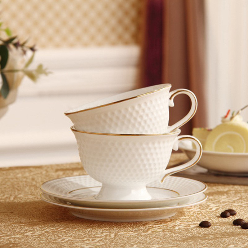 Set de cești de cafea din porțelan de os, stil european și britanic, ceainic pentru ceai de după-amiază