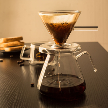 Cană de cafea din sticlă borosilicat pentru pour-over, filtru în stil japonez, pentru uz casnic, elegantă și de partajat, filtrare creativă