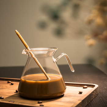 Cană de cafea din sticlă borosilicat pentru pour-over, filtru în stil japonez, pentru uz casnic, elegantă și de partajat, filtrare creativă