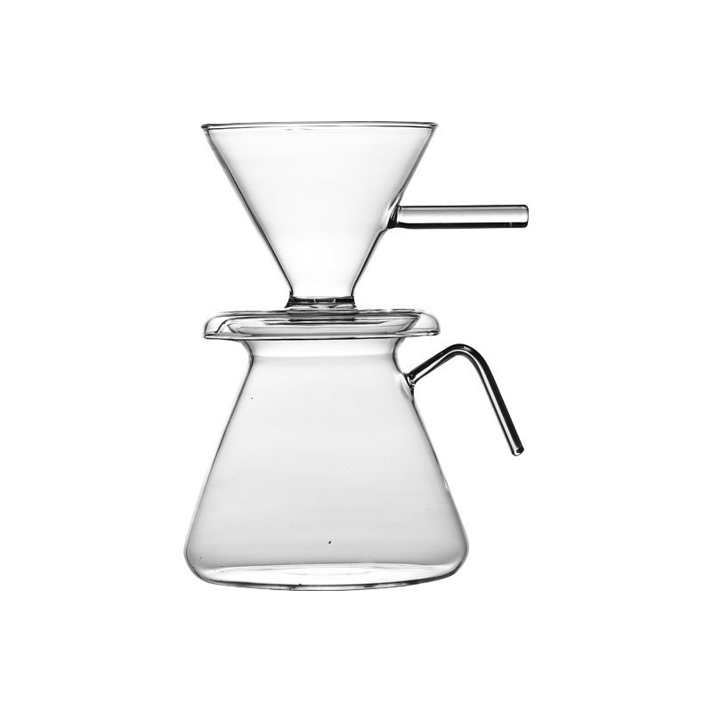 Cană de cafea din sticlă borosilicat pentru pour-over, filtru în stil japonez, pentru uz casnic, elegantă și de partajat, filtrare creativă