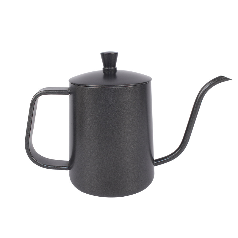 Ceainic pour-over din oțel inoxidabil 304, cu capac, gură lungă și deschidere fină pentru cafea filtrată