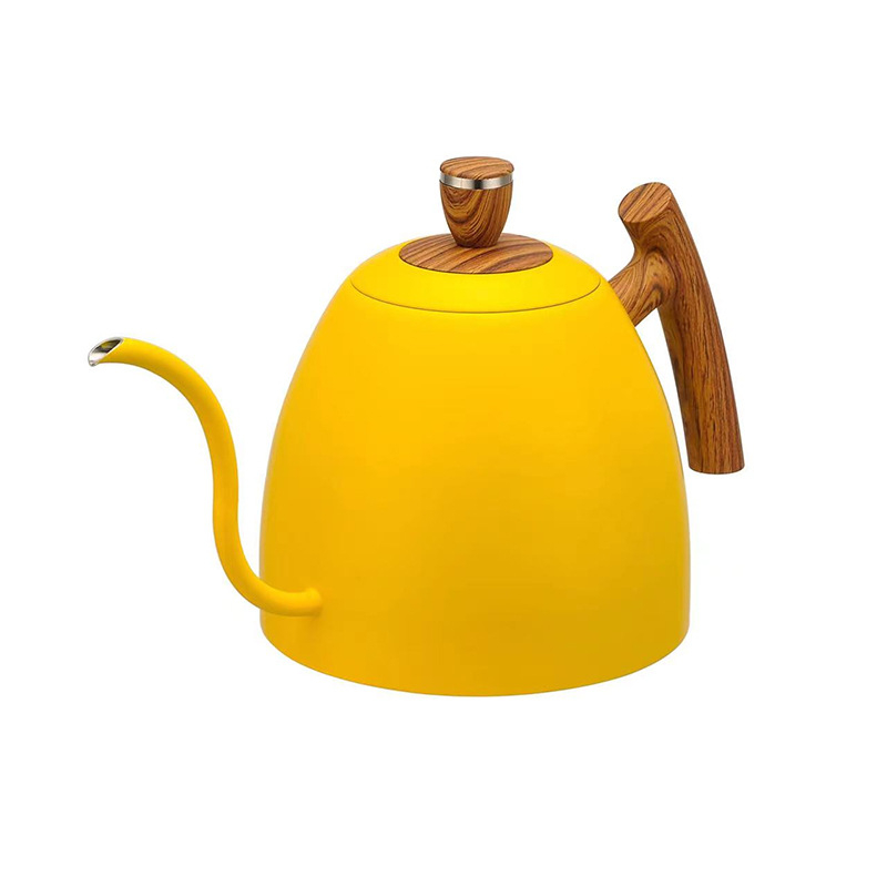 Ceainic pour-over din oțel inoxidabil 304, gât de lebădă, gură subțire, afișaj temperatură, capacitate 1 L