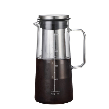 Recipient din sticlă pentru infuzare la rece cafea și ceai, sigilat, capacitate mare, sticlă borosilicată