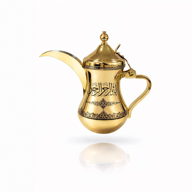 Ceainice arabe de cafea din Orientul Mijlociu, proiectate de AI, cu finisaje variate — set cu nas de rață într-o cutie cadou premium
