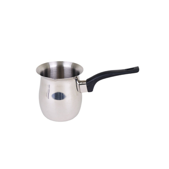 Set cu mâner Bakelite, oală de cafea turcească cu corp tambur din oțel inoxidabil, cu burtă mare și ceașcă elegantă pentru spumarea laptelui