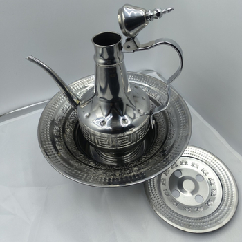 Ceainic în stil arab pentru cafea și ceai, cu capac, lucrat manual, design simplu