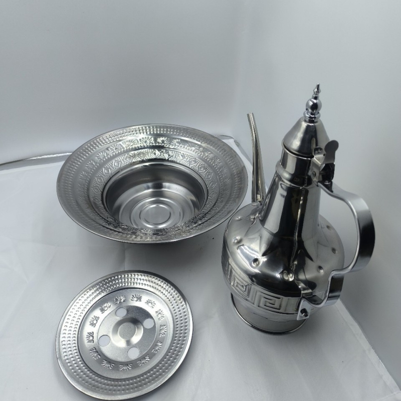 Ceainic în stil arab pentru cafea și ceai, cu capac, lucrat manual, design simplu