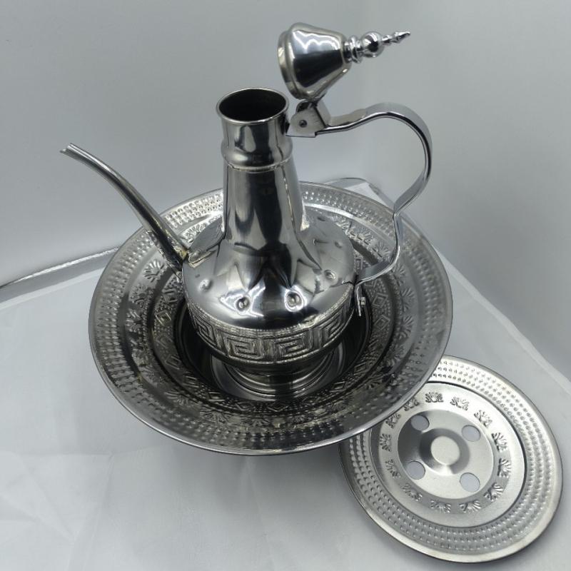 Ceainic în stil arab pentru cafea și ceai, cu capac, lucrat manual, design simplu