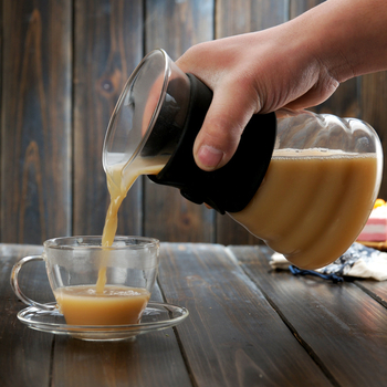 Carafă de cafea din sticlă borosilicată, rezistentă la temperaturi înalte, pentru turnare manuală