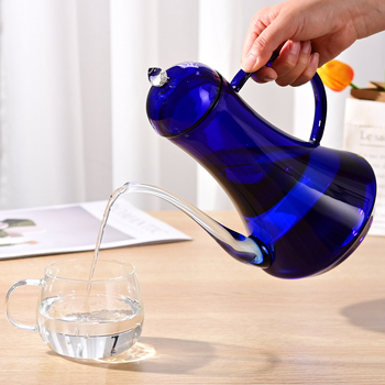 Cafetieră pour-over din sticlă, în formă de lebădă, Klein blue, cu gură fină, pentru uz casnic