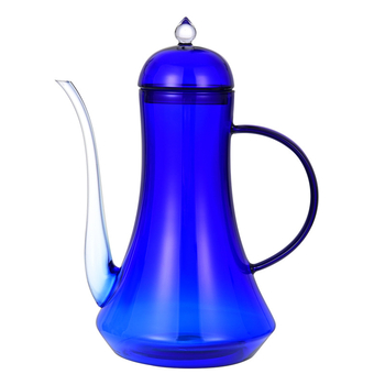 Cafetieră pour-over din sticlă, în formă de lebădă, Klein blue, cu gură fină, pentru uz casnic