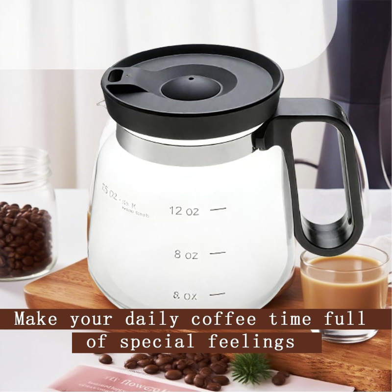 Ceașă de cafea din sticlă, 16 oz, cu mâner, sticlă transparentă, capac cu orificiu pentru pai, rezistentă la căldură, capacitate mare