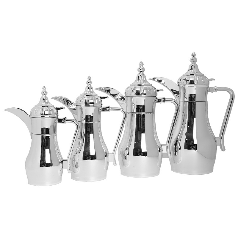 500/700 ml oțel inoxidabil, oală din Orientul Mijlociu pentru cafea arabă și ceainic, design în stil palat, culoare aurie, pentru uz casnic
